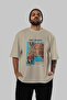 Andy Warhol Front Printed Beige Oversize T-Shirt Men Women Crew Neck Cotton T-Shirt - 5