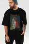 Osman Hamdi Bey Front Printed Black Oversize T-Shirt Men Women Crew Neck Cotton T-Shirt - 7