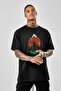 Marecash Sc Plus Oversize Mackbear Printed Black Tshirt - 4