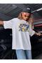 Women's Black Oversize 100% Cotton Endless Printed T-shirt