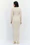 Women Ribbed Long Sleeve Bodycon Dress, Tan - 2