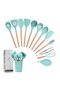 Set ustensile de bucatarie, Kitchenware, Silicon, Verde