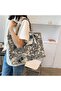Large Capacity Canvas Tote Bag for Women Handmade Style with Forest Animal Print Design - 4