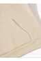 Bear Relax Printed Hooded Pocket Cotton Beige Sweatshirt - 5
