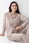 Women's Winter Regular Fit Brown Pajama Set Pc9098-S-V1