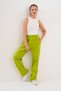 Women's Pistachio Green Cotton High Waist Comfortable Fit Sweatpants - 5