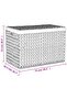 Laundry Basket with 3 Sections 75x42.5x52 cm Water Hyacinth - 3