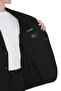 Black Slim Fit Mono Collar Casual Suit - 6