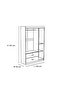 Selva 3 Door + 2 Drawer Wardrobe - White L120xW42xH181cm - 2
