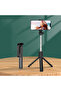 Black Color Lighted Bluetooth Controlled Vertical and Horizontal Shooting Selfie Stick with Tripod Selfie Stick - 3