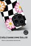 iPhone 12 Double Layer Armor Protection Checkered Flower Glossy Premium Protect Phone Case - 4