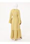 Hijab Dress with Flared Sleeves and Belt - Pistachio Green - - 6