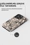 iPhone 15 Double Layer Shock Absorbing Protection Black Flower Glossy Superior Protect Phone Case - 5