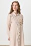 Shirt Collar Macromel Modal Tunic Beige - 3