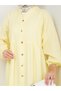 Women's Buttoned Floor Detailed Yellow Linen Dress - 5