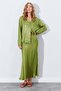 Women's Oil Green Satin Long Skirt - 3