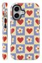 iPhone 16 Double Layer Armor Protection Heart Daisy Glossy Premium Protect Phone Case