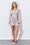 Women's Beige Waist Seated Shirt Collar Dress