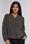 Women's Long Sleeve Printed Wrap Blouse