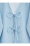 Double Lace Front Honeycomb Pattern Kimono - Baby Blue - 2