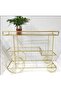 FFD Metal Serving Cart Gold with Lockable Wheels | 3 Tier Trolley for Hotels, Home Bar 100x40x90cm - 6