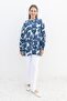 Blue-Ecru-Patterned Sleeve Gipeli Shirt - 2