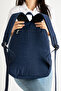 Navy Blue Unisex Backpack, Original Crinkle Fabric, Laptop Travel School Bag, 21 Lt, 40X30Cm - 3
