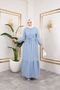 Women's Tested Long Blue Wrap Dress - 5