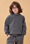 Unisex Children's Suit with Raglan Sleeves and Hood with Fleece Inside Anthracite - 3