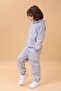 Unisex Children's Suit Gray with Raglan Sleeves and Hooded Fleece Inside - 3