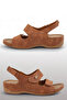 Tan Color Velcro, Stitched, Anatomical and Breathable Sole, Women's Sandals - 2