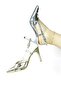 Sacha Silver Mirror Open Back Strap Thin Heeled Stiletto Shoes - 6