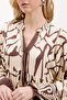 2423 Authentic Patterned Hijab Dress - Brown - 4