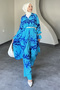 Branch Patterned Long Shirt Suit