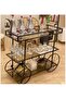 FFD Elegant 4-Wheel Metal Serving Trolley with Clear Glass Top – Multi-Purpose Kitchen 100x40x90cm - 5