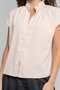 Solid Front-Button Blouse with Short Sleeves