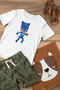 Pijamaskeliler Cat Kids Crew Neck 100% Cotton Printed Short Sleeve Children's and Teenagers' T-Shirt