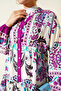 Women's Patterned Hijab Dress Plum 1010 - 4