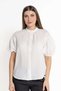 Solid 3/4 Sleeve Blouse with Front Buttons