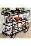 FFD Elegant 4-Wheel Metal Serving Trolley with Clear Glass Top – Multi-Purpose Kitchen 100x40x90cm - 6