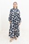 Indigo-Stone-Corded Patterned Dress - 2