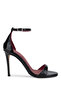 Women's Genuine Leather Black Crocodile Heeled Shoes