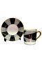 Handmade 4 Piece Porcelain Turkish Coffee Cup Set for 2 People Demas Series