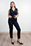 Jacket Collar Sleeveless Jumpsuit with Pockets and Belt 50334 - 2