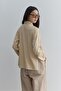 Polo Neck Washed Sweatshirt Stone - 4