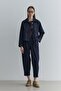 A Pleated Denim Jacket Navy Blue - 8