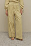 Multi Pleated Voile Trousers Light Yellow