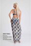 Thin Branch Botanical Patterned Pareo |   Blue & Navy Blue Tones |   100X145Cm |   Digital Printing |   Chiffon - 3