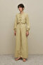 Multi Pleated Voile Trousers Light Yellow - 4