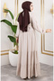 Front Buttoned Viscose Dress 1124-06 Mink - 4